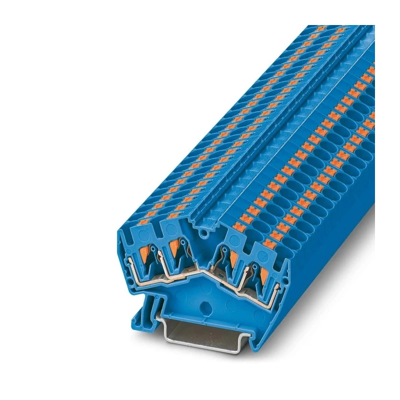 Phoenix Contact PTS 4-QUATTRO BU Series Feed Through Terminal Block Blue, 0.2mm² to 6 mm², Push-in, 32A, 800V 3213608