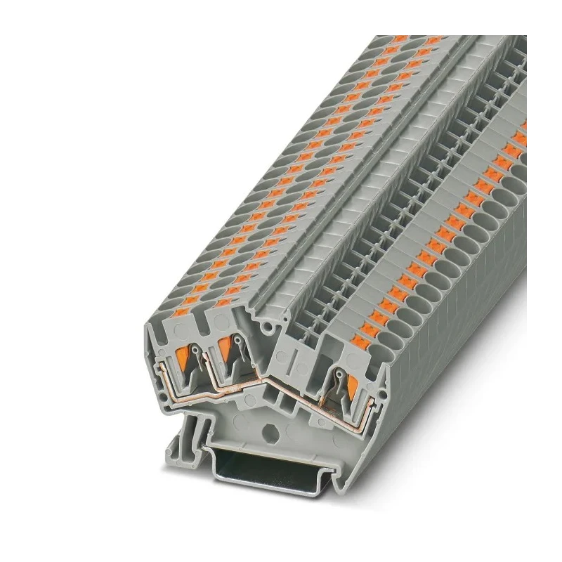 Phoenix Contact PTS 4-TWIN Series Feed Through Terminal Block Grey, 0.2mm² to 6 mm², 1-Level, Push-in Terminal Block 3213604