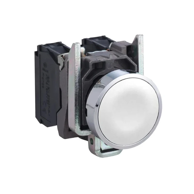 Schneider Electric Harmony XB4 Series Push Button Switch, Spring Return, Panel Mount, 22 mm Cutout, SPST, White LED XB4BA11