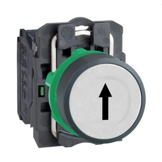 Schneider Electric Push Button Switch, Harmony XB5 Series, Slow Break, Panel Mount, 22 mm Cutout, SPST, White LED XB5AA3341