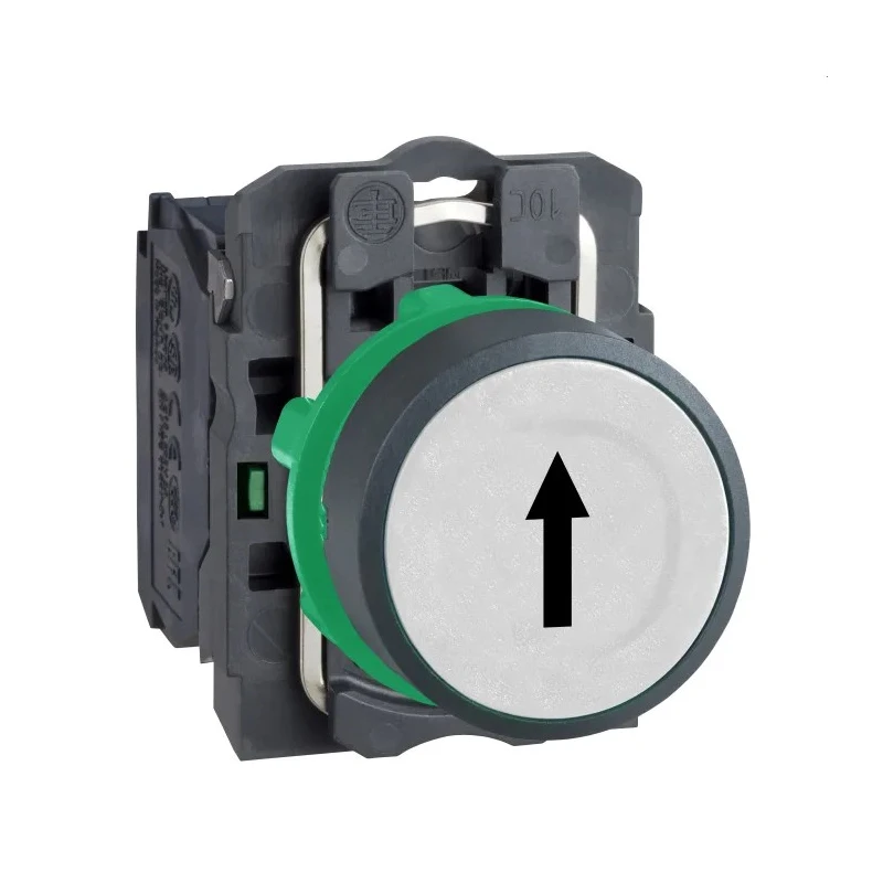Schneider Electric Push Button Switch, Harmony XB5 Series, Slow Break, Panel Mount, 22 mm Cutout, SPST, White LED XB5AA3341