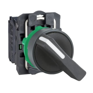 Schneider Electric Knob Selector Switch SPST 22 mm Cutout Diameter 2 Positions Harmony XB5 XB5AJ21