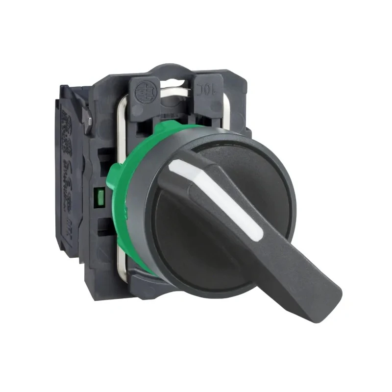 Schneider Electric Knob Selector Switch SPST 22 mm Cutout Diameter 2 Positions Harmony XB5 XB5AJ21