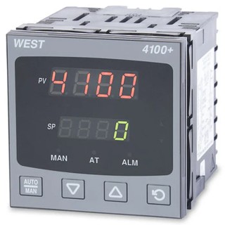 West Instruments P4100+ Panel Mount PID Temperature Controller 1 Input, 3 Output Alarm, Transmitter P4100-2-2-1-1-0-0-2-0