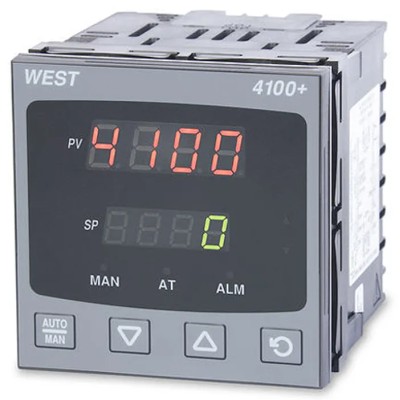 West Instruments P4100+ Panel Mount PID Temperature Controller 1 Input, 3 Output Alarm, Transmitter P4100-2-2-1-1-0-0-2-0