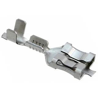 TE Connectivity FASTON .250 Silver Uninsulated Female Spade Connector, Crimp, 3 (Section E-E) mm, 4.6 (Section 2178438-1