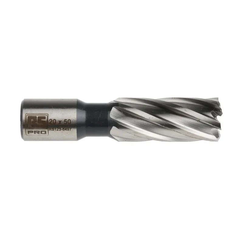 RS PRO HSS Magnetic Drill Bit 20 mm Cutter Diameter, 50 mm Cutting Depth, 19.05 mm Shank Size 123-8497