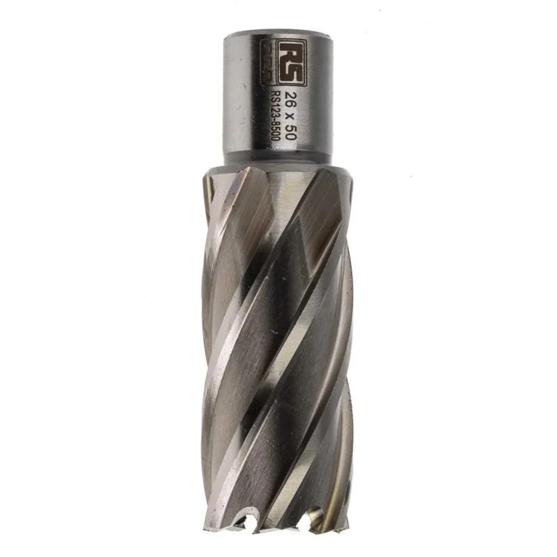 RS PRO High-Speed Steel Magnetic Drill Bit 26 mm Cutting Diameter 50 mm Cutting Depth 1 Flute Straight Bright 123-8500
