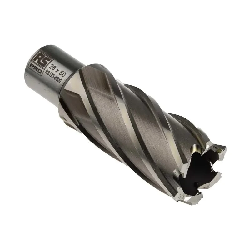 RS PRO High-Speed Steel Magnetic Drill Bit 26 mm Cutting Diameter 50 mm Cutting Depth 1 Flute Straight Bright 123-8500