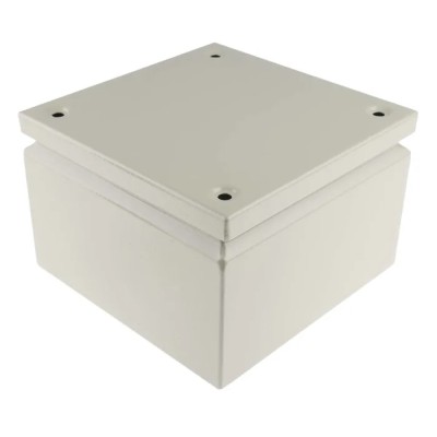 RS PRO Grey Steel Junction Box, IP66, IECEx, 200 mm x 200 mm x 120 mm IP66 IP Rated Enclosure IP66