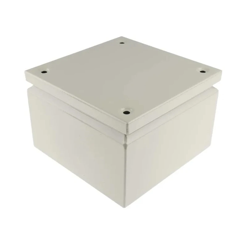 RS PRO Grey Steel Junction Box, IP66, IECEx, 200 mm x 200 mm x 120 mm IP66 IP Rated Enclosure IP66