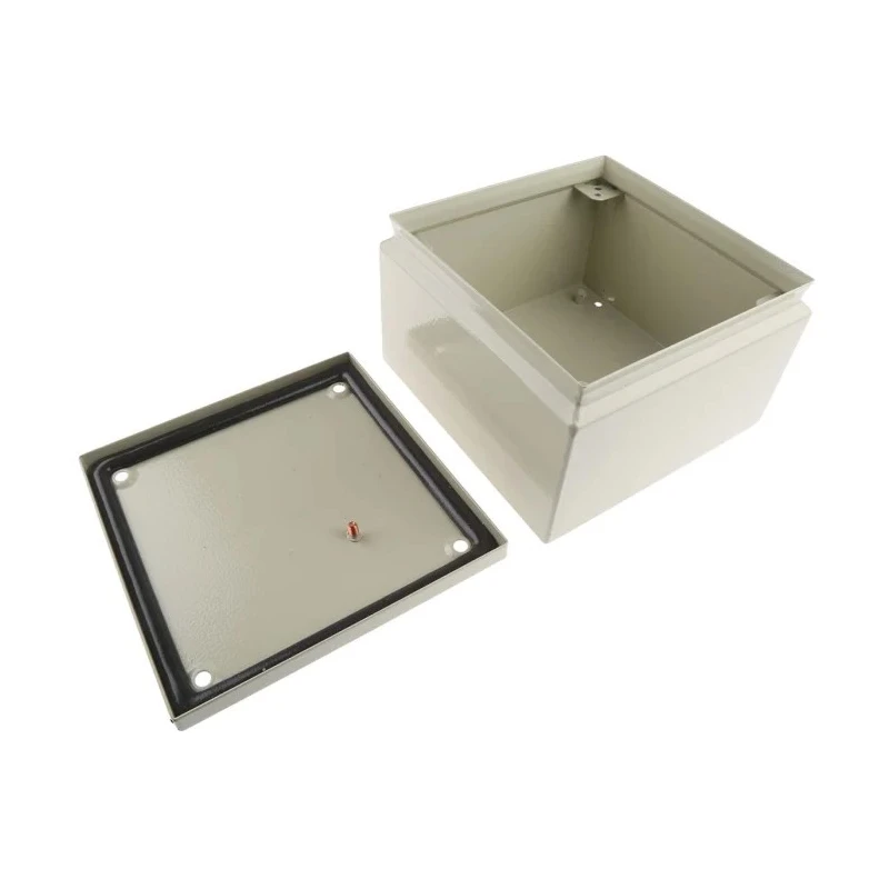 RS PRO Grey Steel Junction Box, IP66, IECEx, 200 mm x 200 mm x 120 mm IP66 IP Rated Enclosure IP66