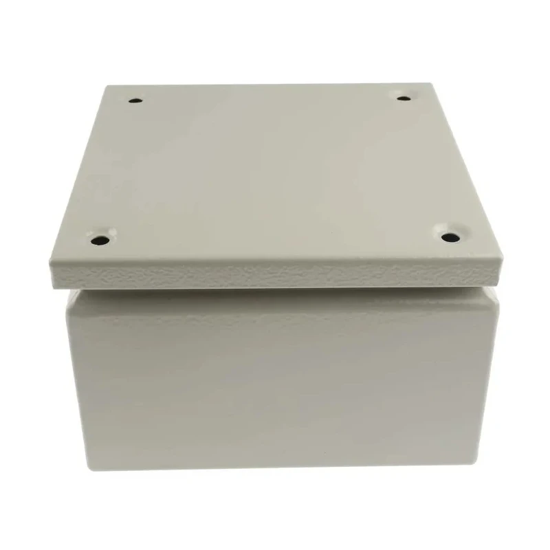RS PRO Grey Steel Junction Box, IP66, IECEx, 200 mm x 200 mm x 120 mm IP66 IP Rated Enclosure IP66