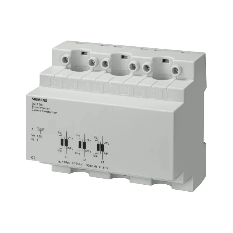 Siemens Current Transformer 150 A, 5A Secondary, 30:1 Turns Ratio, Panel Mount, 13mm Bore 7KT1202