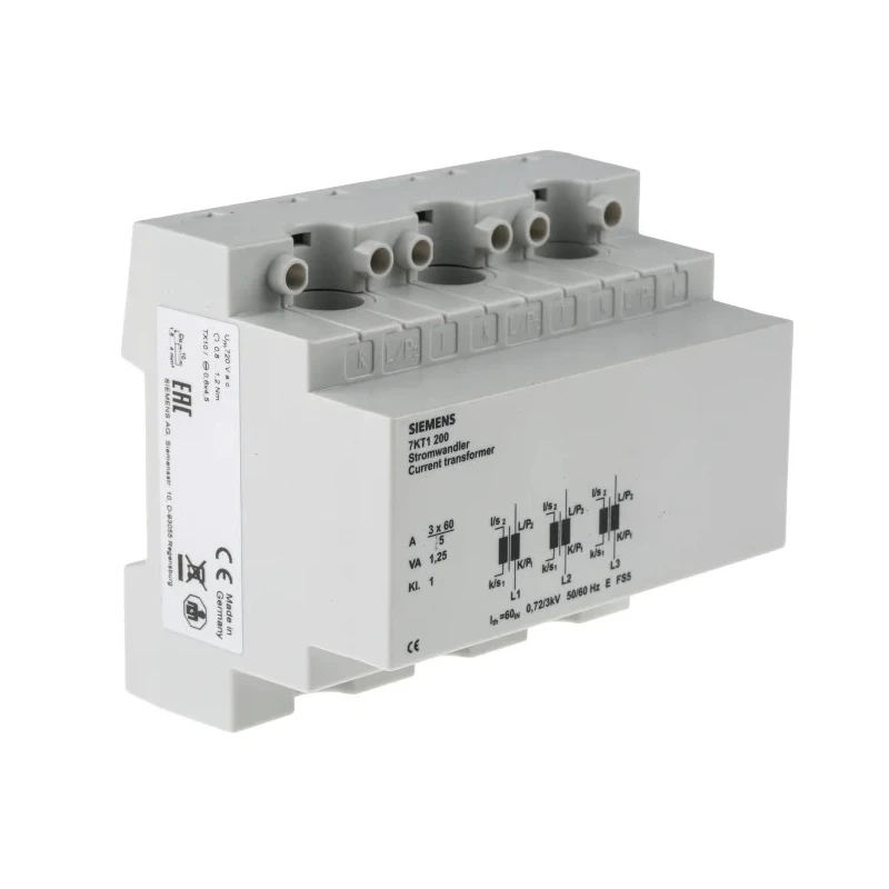 Siemens 7KT12 Series Current Transformer 60 A Primary 5 A Secondary 13 mm Bore Panel Mount 7KT1200