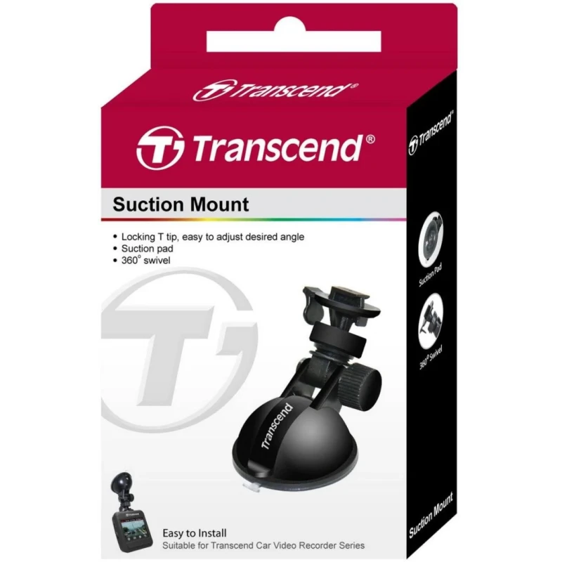 Transcend Suction Mount for Body Cameras, Lockable Suction Pad, 360° Swivel, Size 54.6 x Ø44.5 mm TS-DPM1