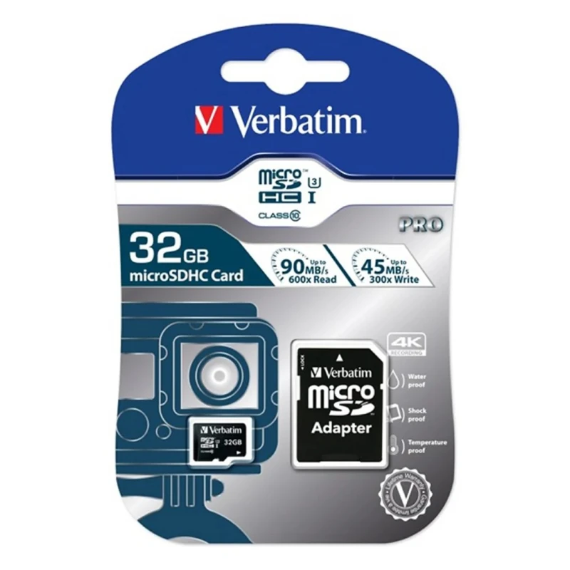 Verbatim Industrial Grade 32 GB MicroSDHC Memory Card Class 10 UHS 1 U3 47041