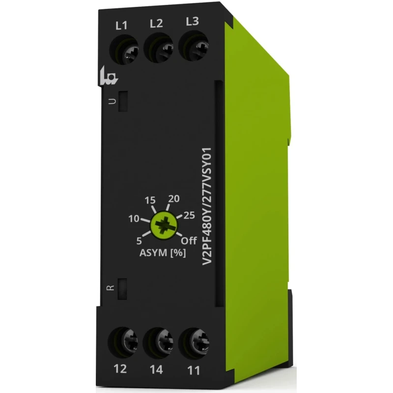 Tele 3 Phase Monitoring Relay SPDT DIN Rail Mount 208V/480V AC V2PF480Y/277VSY01