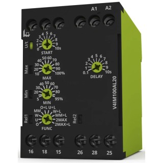 Tele 1 Phase DPDT Monitoring Relay DIN Rail Mount 24-240V AC Supply V4IM100AL20 24-240V AC/DC