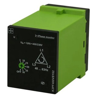 Tele Monitoring Relay 3 Phase DPDT DIN Rail Mount 400V AC K3PF400VSY02