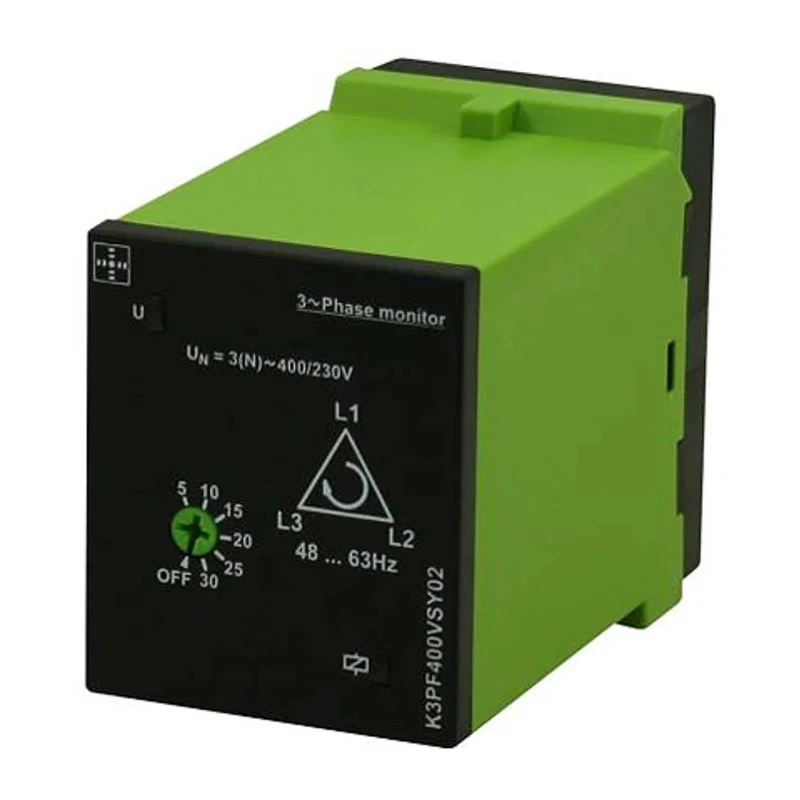 Tele Monitoring Relay 3 Phase DPDT DIN Rail Mount 400V AC K3PF400VSY02
