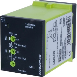 Tele Monitoring Relay DPDT DIN Rail Mount 400V AC Power Consumption 9VA K3YM400VSY20