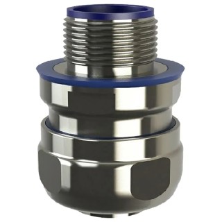 Flexicon Stainless Steel Conduit Fitting 25 mm Nominal Size, M25 Thread, Grey IP69/IP66/IP68/IP67 Rating LPC25-M25-C-FG