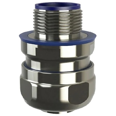 Flexicon Stainless Steel Conduit Fitting 25 mm Nominal Size, M25 Thread, Grey IP69/IP66/IP68/IP67 Rating LPC25-M25-C-FG