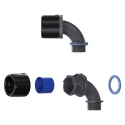 Flexicon Conduit Black Polyamide 66 42 mm Nominal Size M40 Thread Black Finish IP67 IP69 IP66 IP68 FPAU42-M40-90B