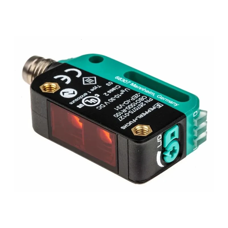 Pepperl + Fuchs Diffuse Photoelectric Sensor Block Sensor 2 mm to 1 m Detection Range NPN/PNP OBD1000-R100-2EP-IO-V31