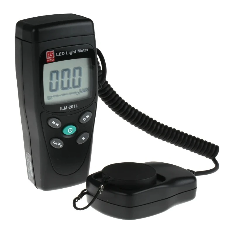 RS PRO Light Meter 200lx to 200000 lx, ±3% Accuracy Photodiode Sensor ILM201L