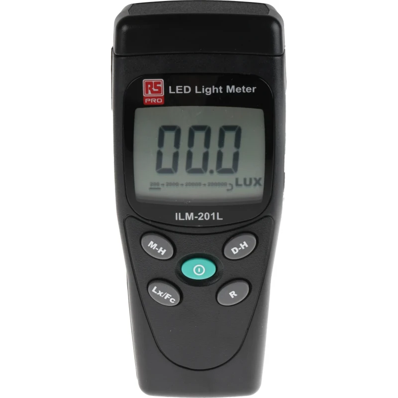 RS PRO Light Meter 200lx to 200000 lx, ±3% Accuracy Photodiode Sensor ILM201L