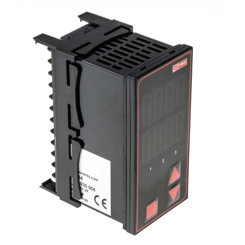 RS PRO Panel Mount PID Temperature Controller 3 Output Relay 240V AC Dual 4 Digit LED 124-1064