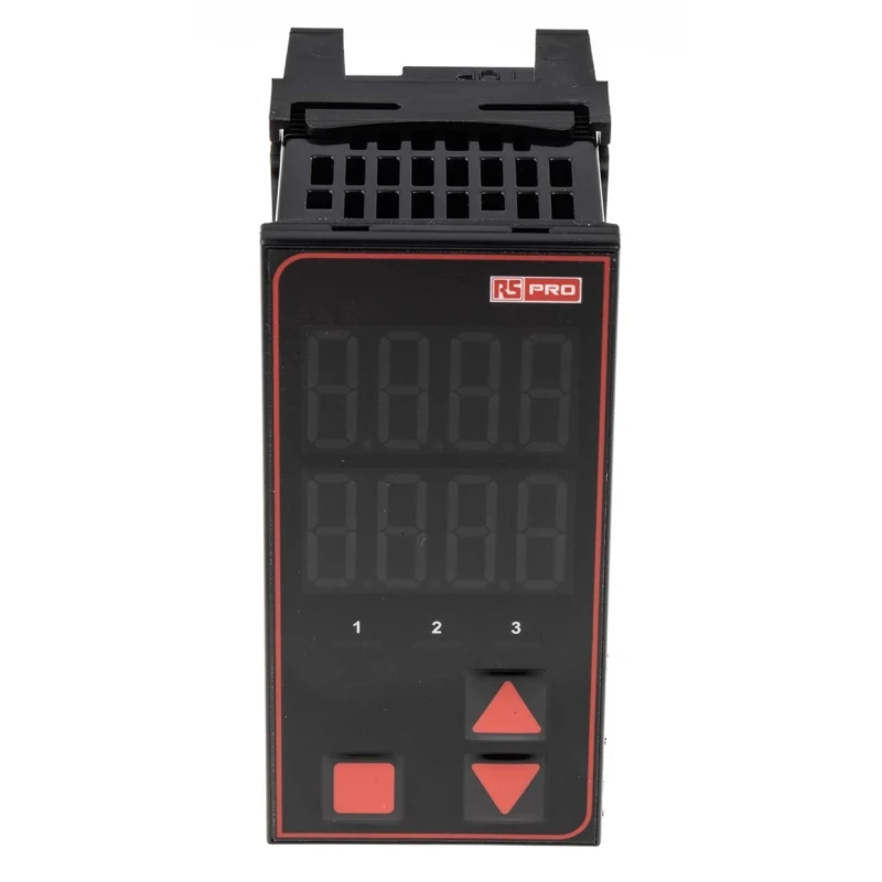 RS PRO Panel Mount PID Temperature Controller 3 Output Relay 240V AC Dual 4 Digit LED 124-1064