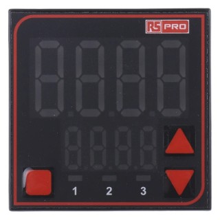 RS PRO Panel Mount PID Temperature Controller, 3 Output SSR, Relay, 240V AC, Dual 4 Digit LED Display 124-1070