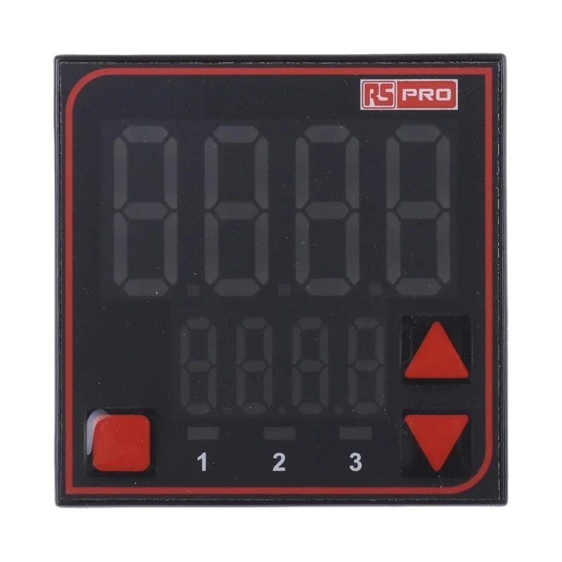 RS PRO Panel Mount PID Temperature Controller, 3 Output SSR, Relay, 240V AC, Dual 4 Digit LED Display 124-1070