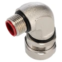 Adaptaflex Nickel Plated Steel Conduit Fitting, 16 mm Nominal Size, M16 Thread, 90° Elbow, Silver IP67 Rated SPL16/M16/90 X 5