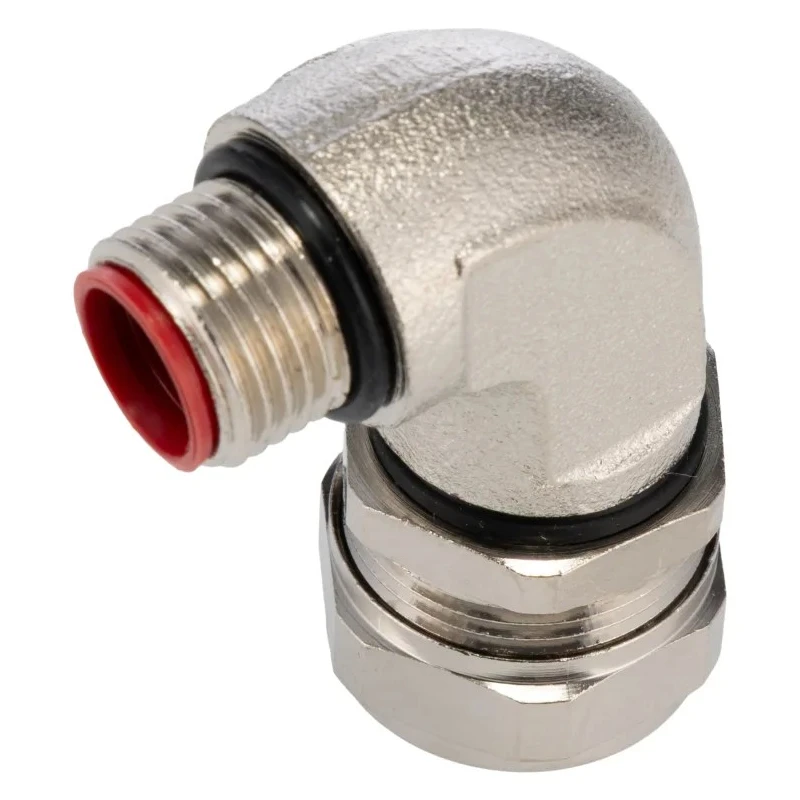Adaptaflex Nickel Plated Steel Conduit Fitting, 16 mm Nominal Size, M16 Thread, 90° Elbow, Silver IP67 Rated SPL16/M16/90 X 5