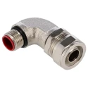 Adaptaflex Nickel Plated Steel Conduit Fitting, 16 mm Nominal Size, M16 Thread, 90° Elbow, Silver IP67 Rated SPL16/M16/90 X 5