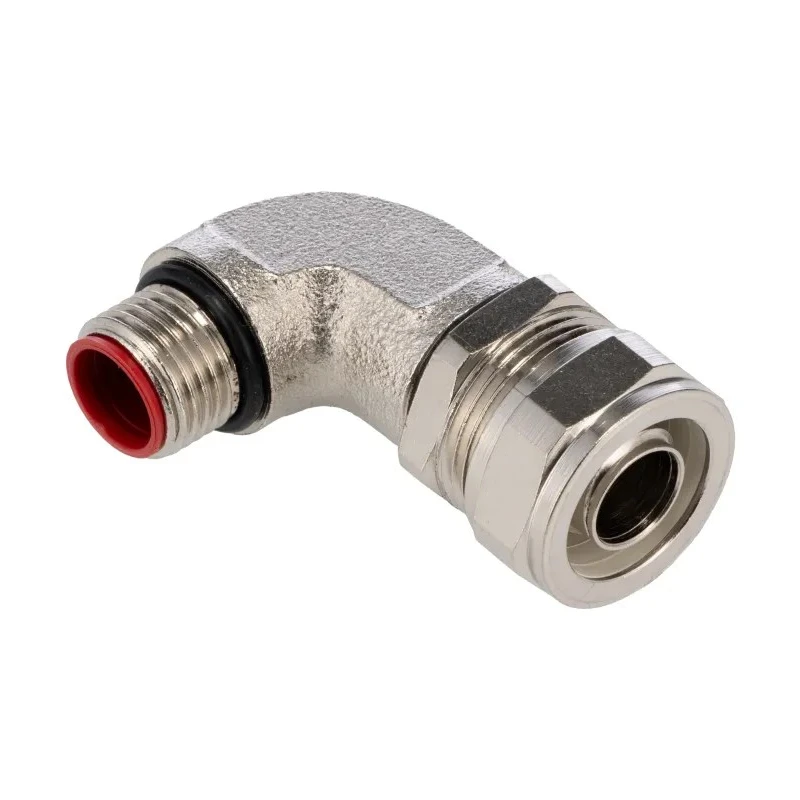 Adaptaflex Nickel Plated Steel Conduit Fitting, 16 mm Nominal Size, M16 Thread, 90° Elbow, Silver IP67 Rated SPL16/M16/90 X 5
