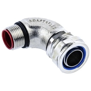 Adaptaflex Nickel Plated Brass Conduit Fitting 20 mm Nominal Size M20 IP67 Rated SPL20/M20/90 X 5