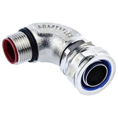 Adaptaflex Nickel Plated Brass Conduit Fitting 20 mm Nominal Size M20 IP67 Rated SPL20/M20/90 X 5