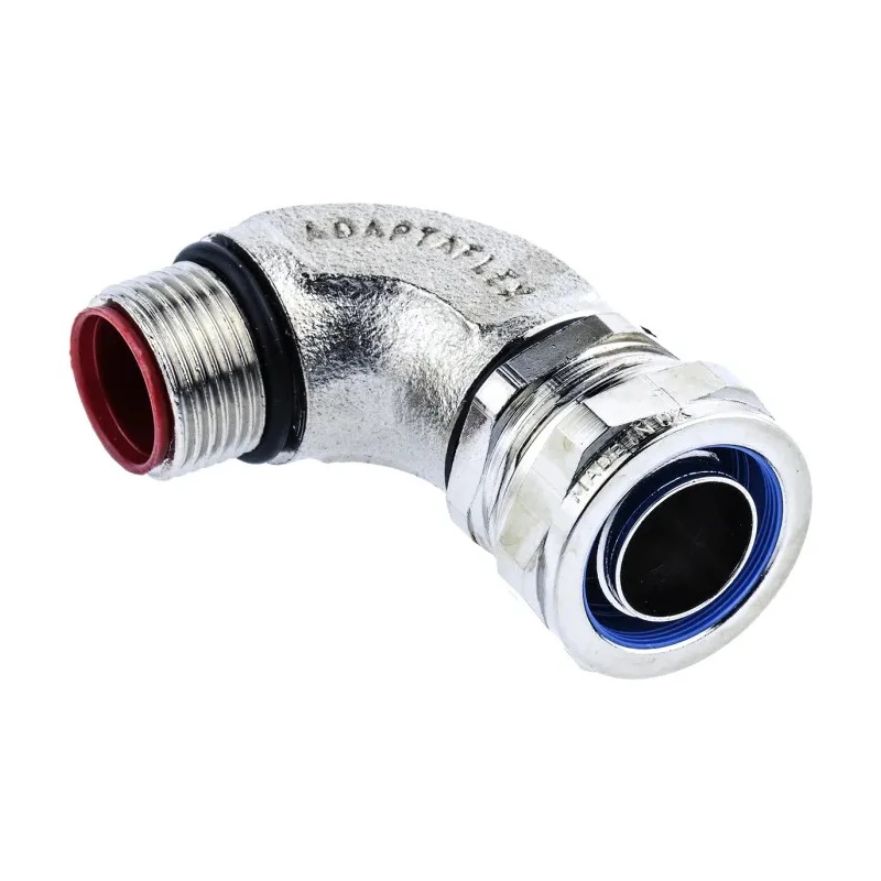 Adaptaflex Nickel Plated Brass Conduit Fitting 20 mm Nominal Size M20 IP67 Rated SPL20/M20/90 X 5