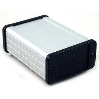Hammond Silver Aluminium Enclosure with Black Lid, IP54, 33.9 mm x 62 mm x 88.4 mm, Shielded 