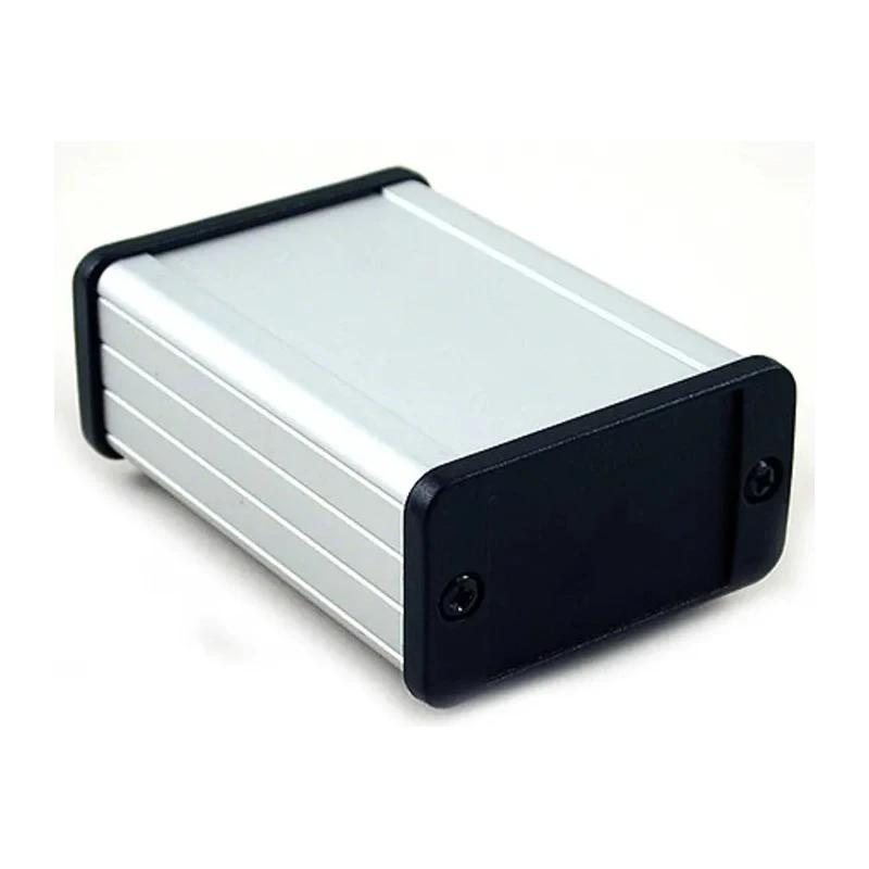 Hammond Silver Aluminium Enclosure with Black Lid, IP54, 33.9 mm x 62 mm x 88.4 mm, Shielded 