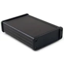 Hammond 1457 Series Black Lid Aluminium Enclosure IP65, 31.4 mm x 87 mm x 131.2 mm 