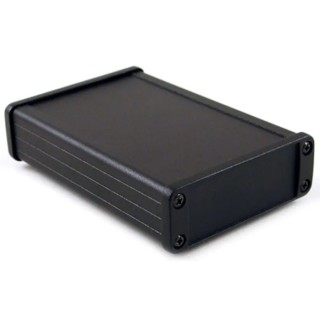 Hammond 1457 Series Black Lid Aluminium Enclosure IP65, 31.4 mm x 87 mm x 131.2 mm 