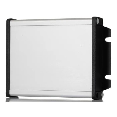 Hammond Flanged Aluminium Enclosure 151.6 mm x 106.9 mm x 34.9 mm Silver Black Lid IP65