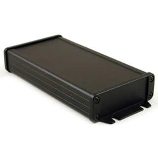 Hammond Flanged 1457 Series Black Black Lid Aluminium Enclosure IP65 31.5mm x 192mm x 87mm 
