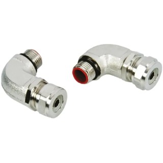 Adaptaflex Nickel Plated 12 mm Nominal Size Brass Conduit Fitting M16 Thread 90° Adaptor IP67 SPL12/M16/90 X 5